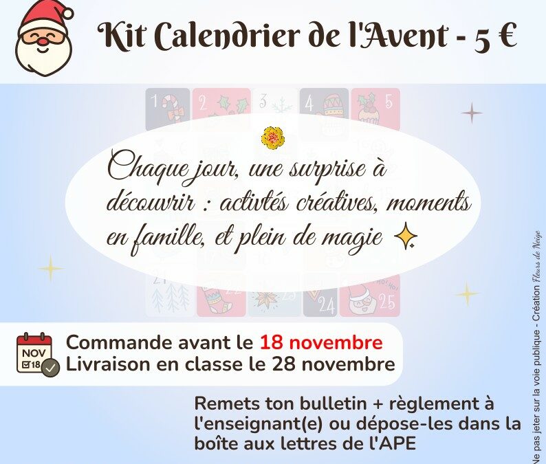 APE – Calendrier avent 2025